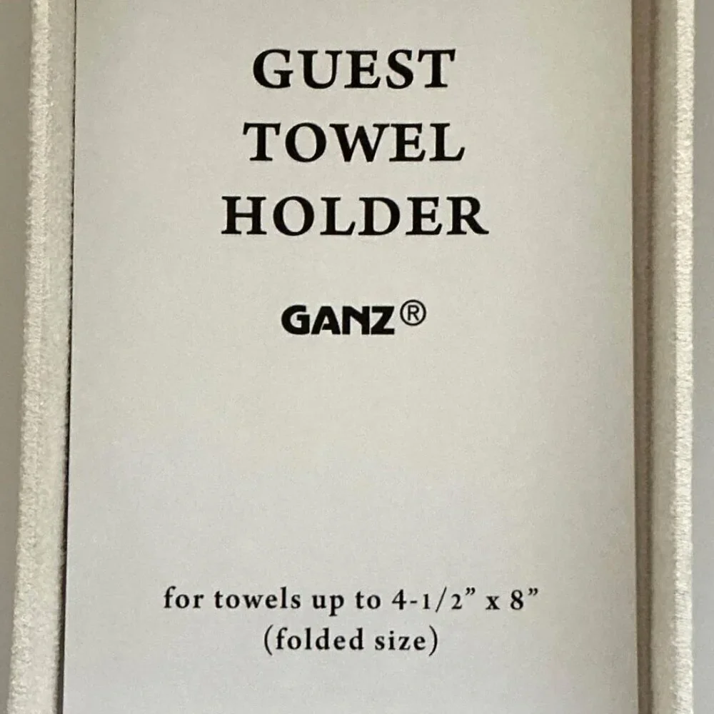 NWT Ganz Flocked Velvet-Like Guest Towel Holder – Off-White Bathroom Vanity Tray